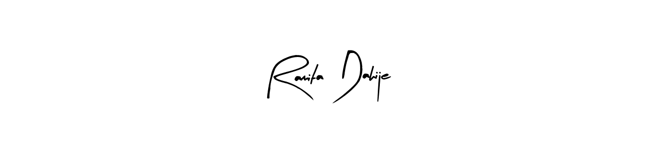 You can use this online signature creator to create a handwritten signature for the name Ramita Dahije. This is the best online autograph maker. Ramita Dahije signature style 8 images and pictures png