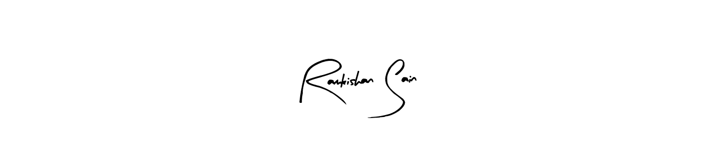 You can use this online signature creator to create a handwritten signature for the name Ramkishan Sain. This is the best online autograph maker. Ramkishan Sain signature style 8 images and pictures png