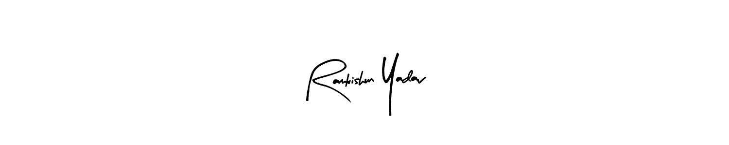 Similarly Arty Signature is the best handwritten signature design. Signature creator online .You can use it as an online autograph creator for name Ramkishun Yadav. Ramkishun Yadav signature style 8 images and pictures png