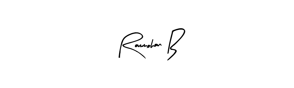 Arty Signature is a professional signature style that is perfect for those who want to add a touch of class to their signature. It is also a great choice for those who want to make their signature more unique. Get Rammohan B name to fancy signature for free. Rammohan B signature style 8 images and pictures png