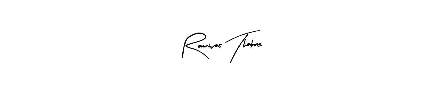if you are searching for the best signature style for your name Ramnivas Thakre. so please give up your signature search. here we have designed multiple signature styles  using Arty Signature. Ramnivas Thakre signature style 8 images and pictures png