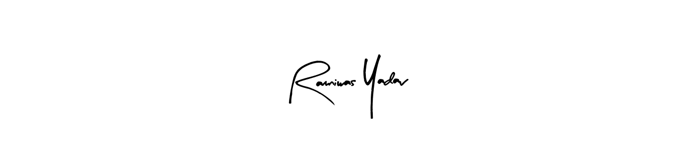 Ramniwas Yadav stylish signature style. Best Handwritten Sign (Arty Signature) for my name. Handwritten Signature Collection Ideas for my name Ramniwas Yadav. Ramniwas Yadav signature style 8 images and pictures png