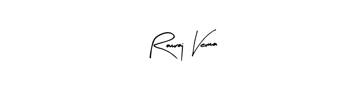 The best way (Arty Signature) to make a short signature is to pick only two or three words in your name. The name Ramraj Verma include a total of six letters. For converting this name. Ramraj Verma signature style 8 images and pictures png