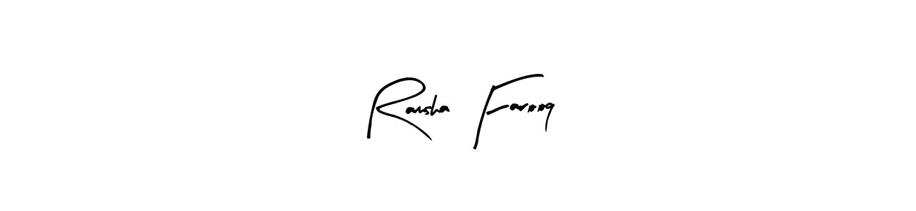 Ramsha Farooq stylish signature style. Best Handwritten Sign (Arty Signature) for my name. Handwritten Signature Collection Ideas for my name Ramsha Farooq. Ramsha Farooq signature style 8 images and pictures png