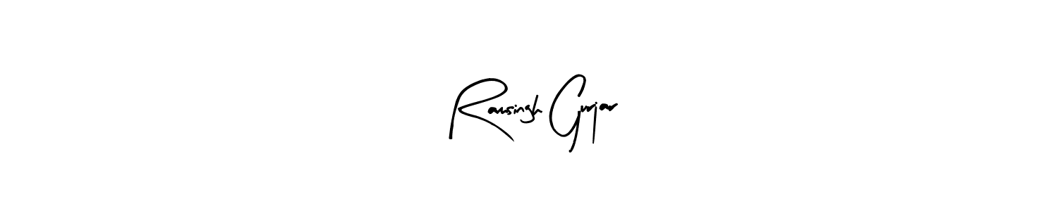 Use a signature maker to create a handwritten signature online. With this signature software, you can design (Arty Signature) your own signature for name Ramsingh Gurjar. Ramsingh Gurjar signature style 8 images and pictures png