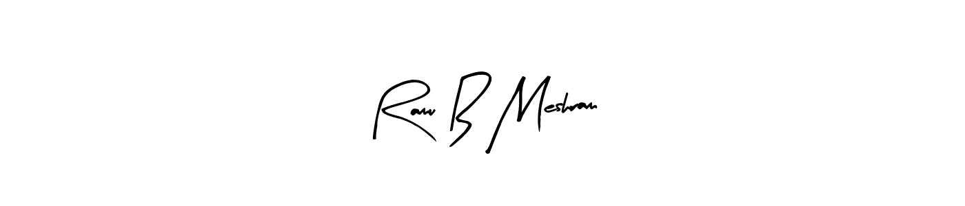 Similarly Arty Signature is the best handwritten signature design. Signature creator online .You can use it as an online autograph creator for name Ramu B Meshram. Ramu B Meshram signature style 8 images and pictures png