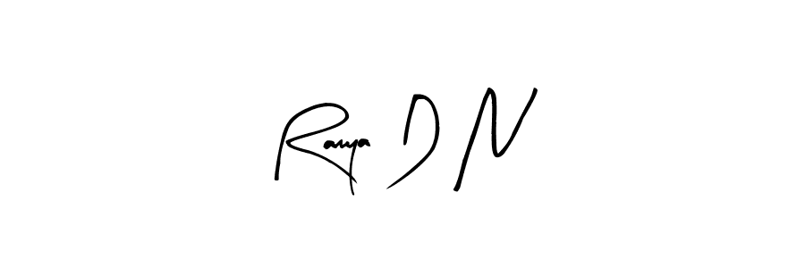 How to make Ramya D N name signature. Use Arty Signature style for creating short signs online. This is the latest handwritten sign. Ramya D N signature style 8 images and pictures png