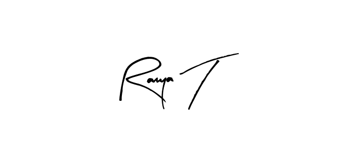 Design your own signature with our free online signature maker. With this signature software, you can create a handwritten (Arty Signature) signature for name Ramya T. Ramya T signature style 8 images and pictures png