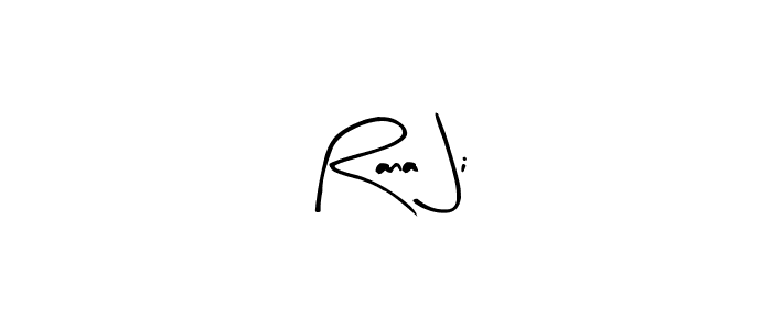 Similarly Arty Signature is the best handwritten signature design. Signature creator online .You can use it as an online autograph creator for name Rana Ji. Rana Ji signature style 8 images and pictures png