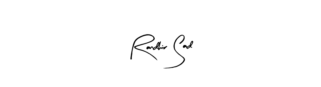 Arty Signature is a professional signature style that is perfect for those who want to add a touch of class to their signature. It is also a great choice for those who want to make their signature more unique. Get Randhir Sad name to fancy signature for free. Randhir Sad signature style 8 images and pictures png