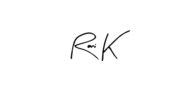 if you are searching for the best signature style for your name Rani K. so please give up your signature search. here we have designed multiple signature styles  using Arty Signature. Rani K signature style 8 images and pictures png