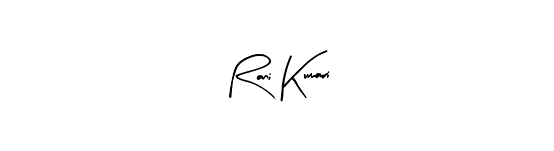 Arty Signature is a professional signature style that is perfect for those who want to add a touch of class to their signature. It is also a great choice for those who want to make their signature more unique. Get Rani Kumari name to fancy signature for free. Rani Kumari signature style 8 images and pictures png