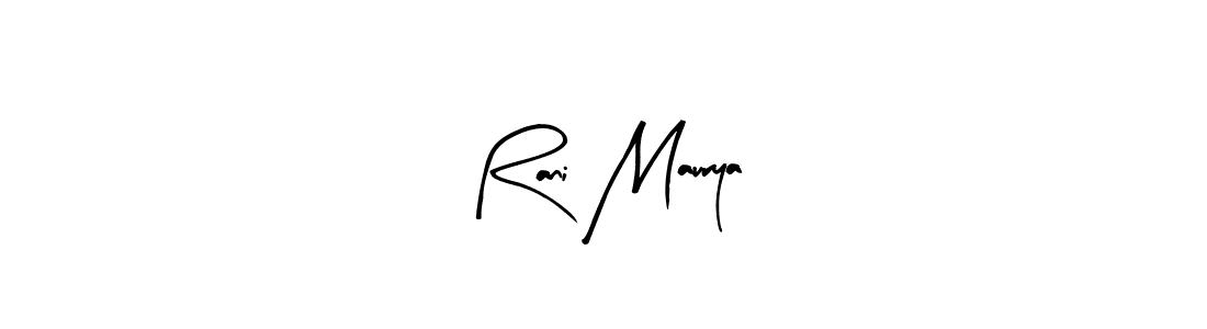 Use a signature maker to create a handwritten signature online. With this signature software, you can design (Arty Signature) your own signature for name Rani Maurya. Rani Maurya signature style 8 images and pictures png