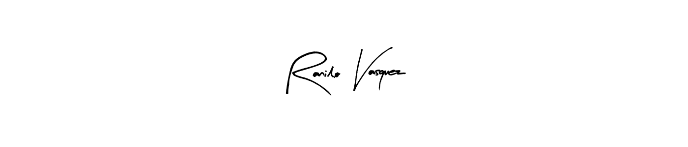 How to make Ranilo Vasquez name signature. Use Arty Signature style for creating short signs online. This is the latest handwritten sign. Ranilo Vasquez signature style 8 images and pictures png