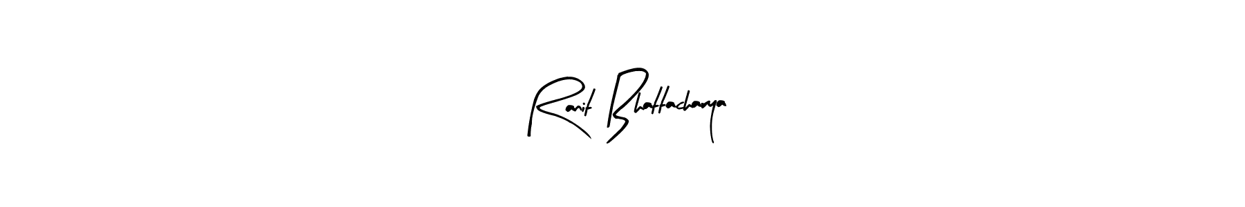 How to make Ranit Bhattacharya name signature. Use Arty Signature style for creating short signs online. This is the latest handwritten sign. Ranit Bhattacharya signature style 8 images and pictures png