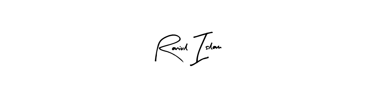 if you are searching for the best signature style for your name Raniul Islam. so please give up your signature search. here we have designed multiple signature styles  using Arty Signature. Raniul Islam signature style 8 images and pictures png