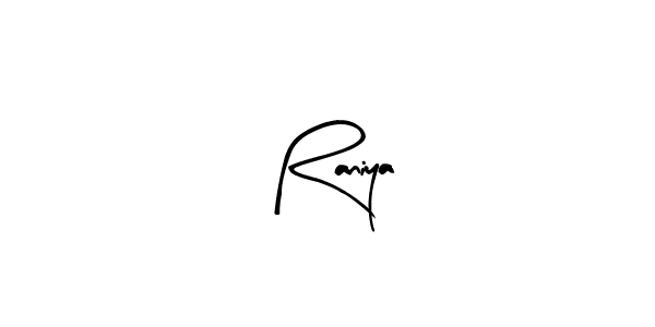 Design your own signature with our free online signature maker. With this signature software, you can create a handwritten (Arty Signature) signature for name Raniya. Raniya signature style 8 images and pictures png