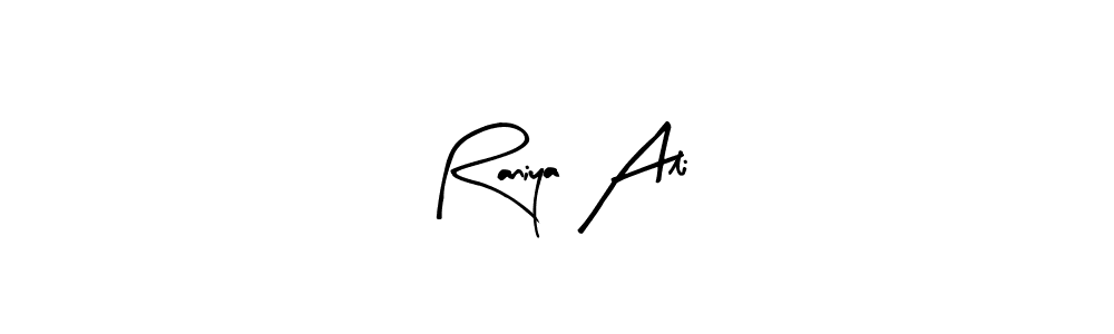 if you are searching for the best signature style for your name Raniya Ali. so please give up your signature search. here we have designed multiple signature styles  using Arty Signature. Raniya Ali signature style 8 images and pictures png