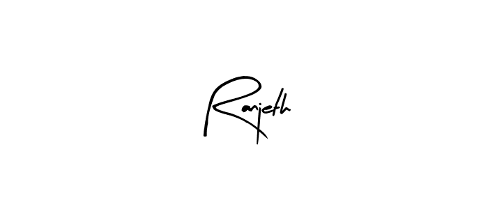 Make a beautiful signature design for name Ranjeth. With this signature (Arty Signature) style, you can create a handwritten signature for free. Ranjeth signature style 8 images and pictures png