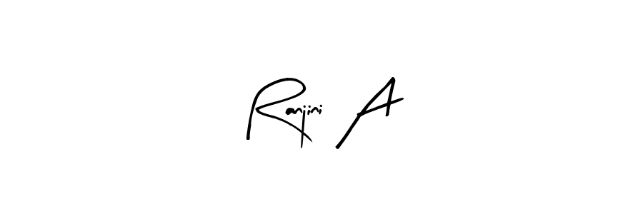 How to make Ranjini A name signature. Use Arty Signature style for creating short signs online. This is the latest handwritten sign. Ranjini A signature style 8 images and pictures png