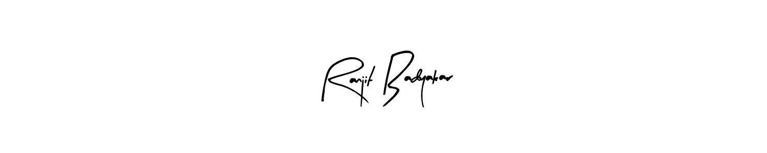 Similarly Arty Signature is the best handwritten signature design. Signature creator online .You can use it as an online autograph creator for name Ranjit Badyakar. Ranjit Badyakar signature style 8 images and pictures png