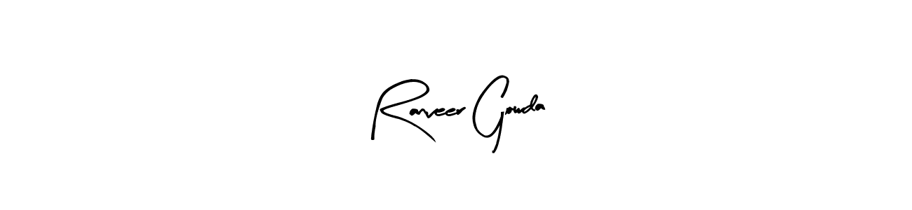 The best way (Arty Signature) to make a short signature is to pick only two or three words in your name. The name Ranveer Gowda include a total of six letters. For converting this name. Ranveer Gowda signature style 8 images and pictures png