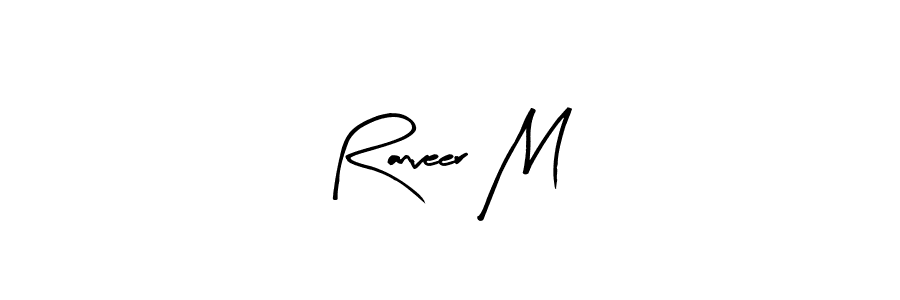Use a signature maker to create a handwritten signature online. With this signature software, you can design (Arty Signature) your own signature for name Ranveer M. Ranveer M signature style 8 images and pictures png