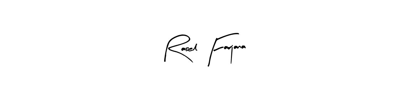 Rasel Farjana stylish signature style. Best Handwritten Sign (Arty Signature) for my name. Handwritten Signature Collection Ideas for my name Rasel Farjana. Rasel Farjana signature style 8 images and pictures png