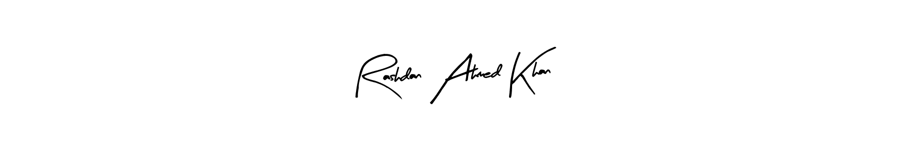 Make a beautiful signature design for name Rashdan Ahmed Khan. With this signature (Arty Signature) style, you can create a handwritten signature for free. Rashdan Ahmed Khan signature style 8 images and pictures png