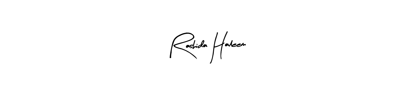 Create a beautiful signature design for name Rashida Haleem. With this signature (Arty Signature) fonts, you can make a handwritten signature for free. Rashida Haleem signature style 8 images and pictures png