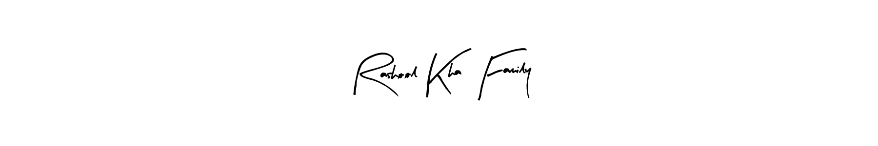 Similarly Arty Signature is the best handwritten signature design. Signature creator online .You can use it as an online autograph creator for name Rashool Kha Family. Rashool Kha Family signature style 8 images and pictures png