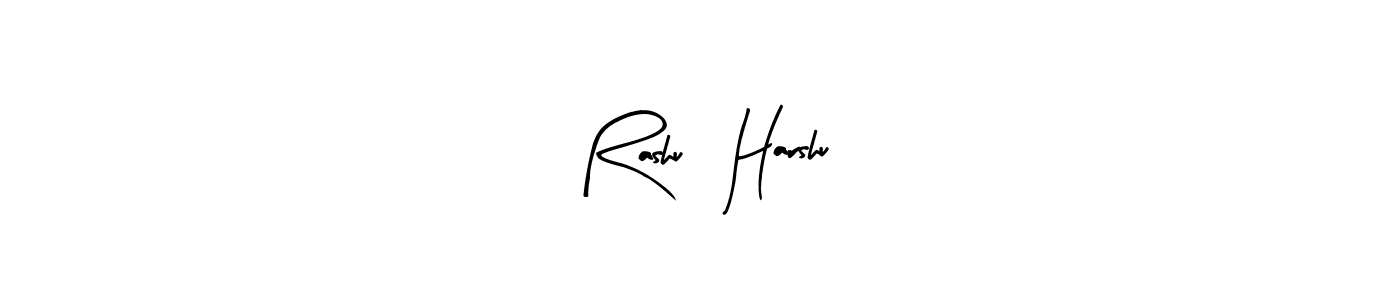 Arty Signature is a professional signature style that is perfect for those who want to add a touch of class to their signature. It is also a great choice for those who want to make their signature more unique. Get Rashu   Harshu name to fancy signature for free. Rashu   Harshu signature style 8 images and pictures png