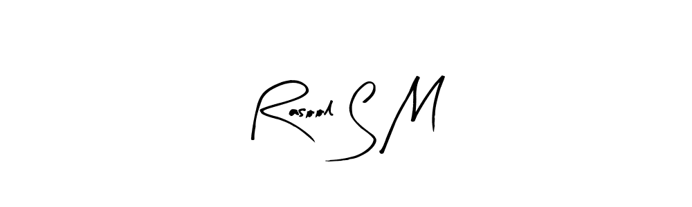 Similarly Arty Signature is the best handwritten signature design. Signature creator online .You can use it as an online autograph creator for name Rasool S M. Rasool S M signature style 8 images and pictures png