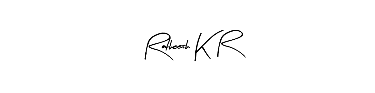 This is the best signature style for the Ratheesh K R name. Also you like these signature font (Arty Signature). Mix name signature. Ratheesh K R signature style 8 images and pictures png