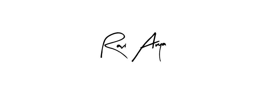 Design your own signature with our free online signature maker. With this signature software, you can create a handwritten (Arty Signature) signature for name Ravi Arya. Ravi Arya signature style 8 images and pictures png