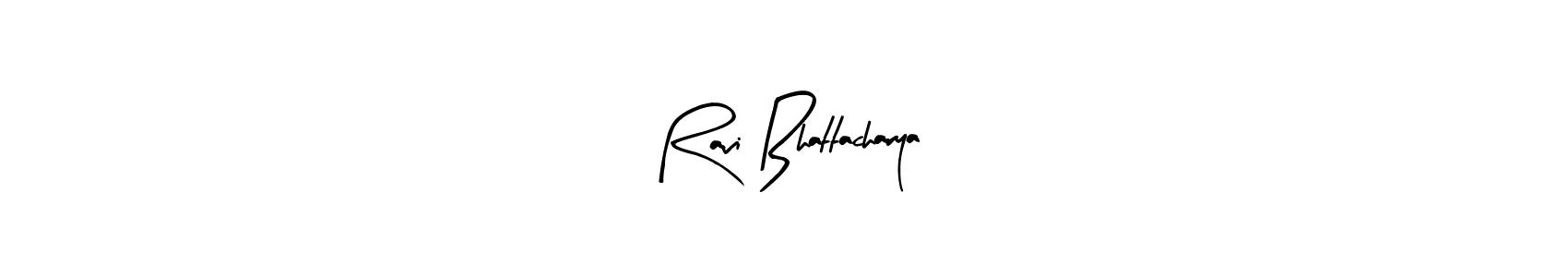 How to make Ravi Bhattacharya name signature. Use Arty Signature style for creating short signs online. This is the latest handwritten sign. Ravi Bhattacharya signature style 8 images and pictures png