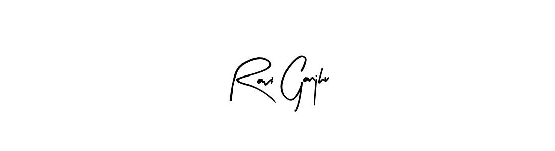 How to make Ravi Ganjhu name signature. Use Arty Signature style for creating short signs online. This is the latest handwritten sign. Ravi Ganjhu signature style 8 images and pictures png