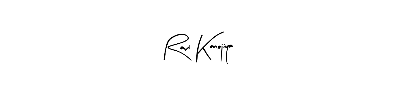 Similarly Arty Signature is the best handwritten signature design. Signature creator online .You can use it as an online autograph creator for name Ravi Kanojiya. Ravi Kanojiya signature style 8 images and pictures png