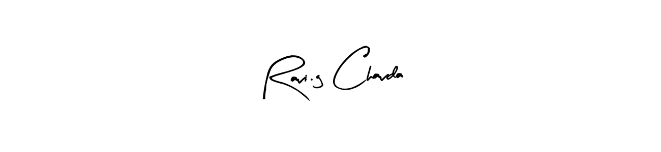 How to make Ravi.g Chavda name signature. Use Arty Signature style for creating short signs online. This is the latest handwritten sign. Ravi.g Chavda signature style 8 images and pictures png