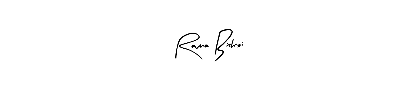 How to make Ravina Bishnoi name signature. Use Arty Signature style for creating short signs online. This is the latest handwritten sign. Ravina Bishnoi signature style 8 images and pictures png
