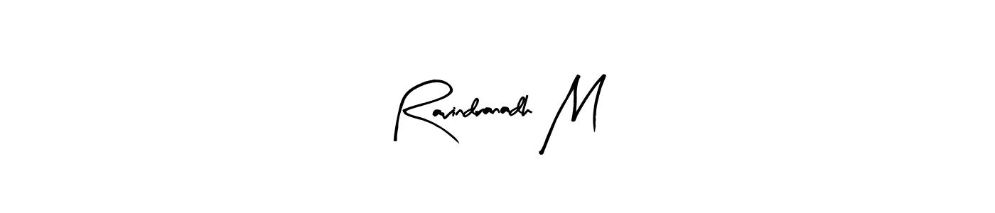 Arty Signature is a professional signature style that is perfect for those who want to add a touch of class to their signature. It is also a great choice for those who want to make their signature more unique. Get Ravindranadh M name to fancy signature for free. Ravindranadh M signature style 8 images and pictures png