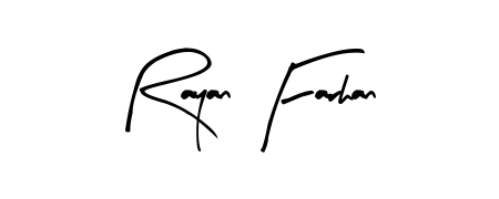 Get inspired by this graceful Arty Signature signature style for name Rayan Farhan. Smooth loops and balanced proportions for everyday use. Rayan Farhan signature style 8 images and pictures png