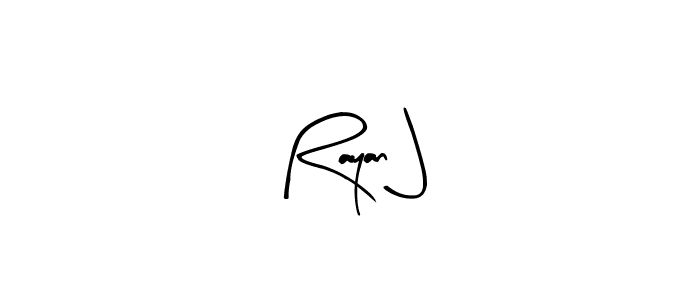 Make a beautiful signature design for name Rayan J. With this signature (Arty Signature) style, you can create a handwritten signature for free. Rayan J signature style 8 images and pictures png