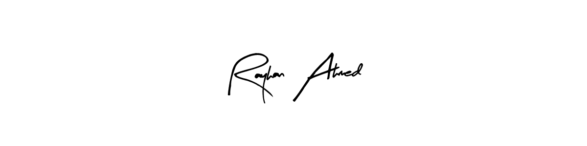 if you are searching for the best signature style for your name Rayhan Ahmed. so please give up your signature search. here we have designed multiple signature styles  using Arty Signature. Rayhan Ahmed signature style 8 images and pictures png