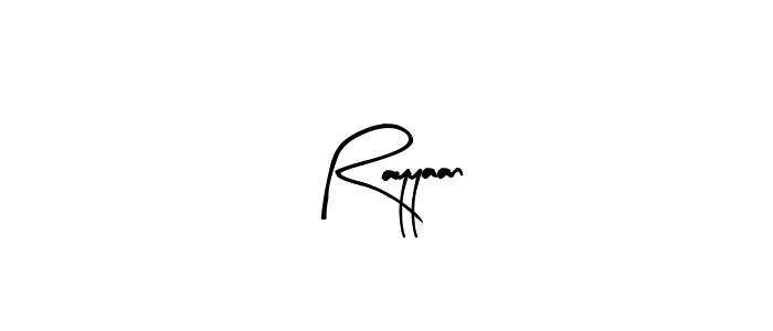 Use a signature maker to create a handwritten signature online. With this signature software, you can design (Arty Signature) your own signature for name Rayyaan. Rayyaan signature style 8 images and pictures png