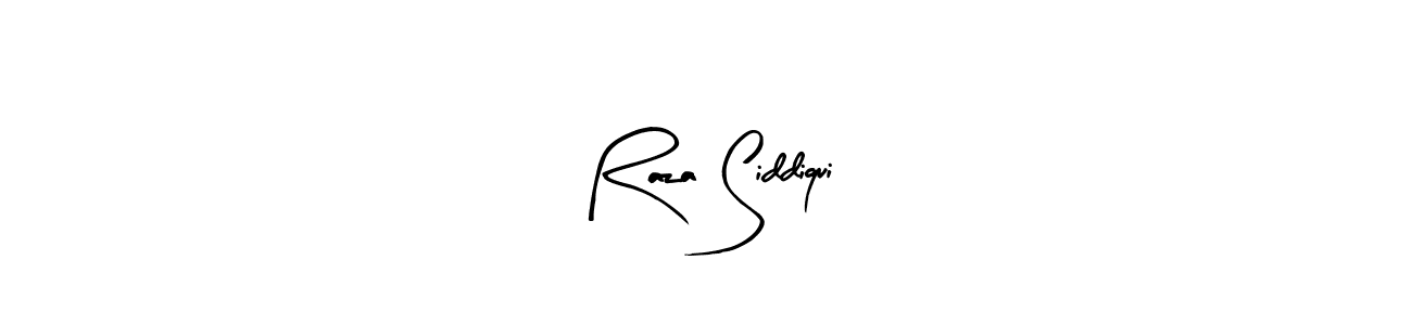 How to make Raza Siddiqui name signature. Use Arty Signature style for creating short signs online. This is the latest handwritten sign. Raza Siddiqui signature style 8 images and pictures png