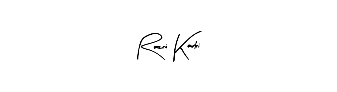 Also You can easily find your signature by using the search form. We will create Razni Karki name handwritten signature images for you free of cost using Arty Signature sign style. Razni Karki signature style 8 images and pictures png