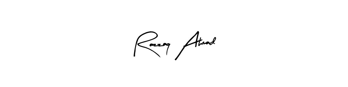 Create a beautiful signature design for name Razzaq Ahmad. With this signature (Arty Signature) fonts, you can make a handwritten signature for free. Razzaq Ahmad signature style 8 images and pictures png