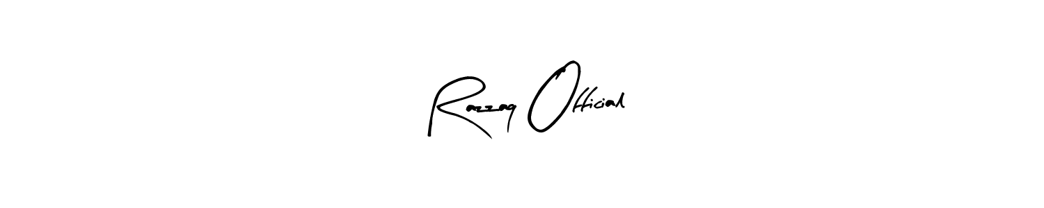 Make a beautiful signature design for name Razzaq Official. With this signature (Arty Signature) style, you can create a handwritten signature for free. Razzaq Official signature style 8 images and pictures png