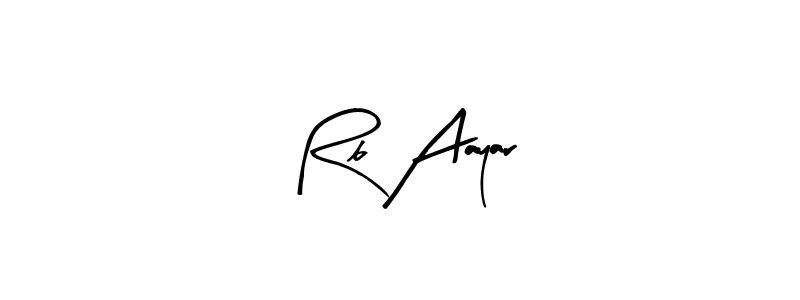 The best way (Arty Signature) to make a short signature is to pick only two or three words in your name. The name Rb Aayar include a total of six letters. For converting this name. Rb Aayar signature style 8 images and pictures png